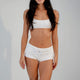 Tangerine Tease Swim Shorts - White