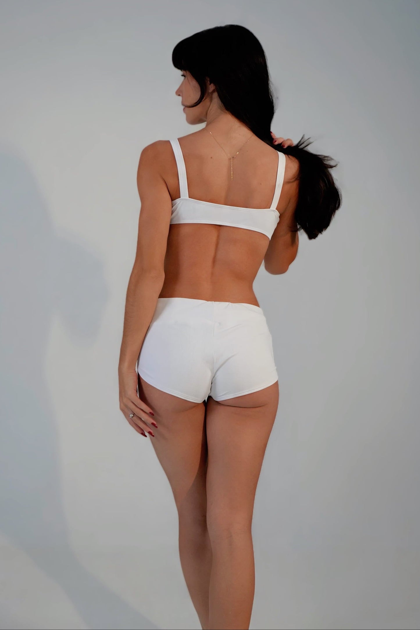 Tangerine Tease Swim Shorts - White